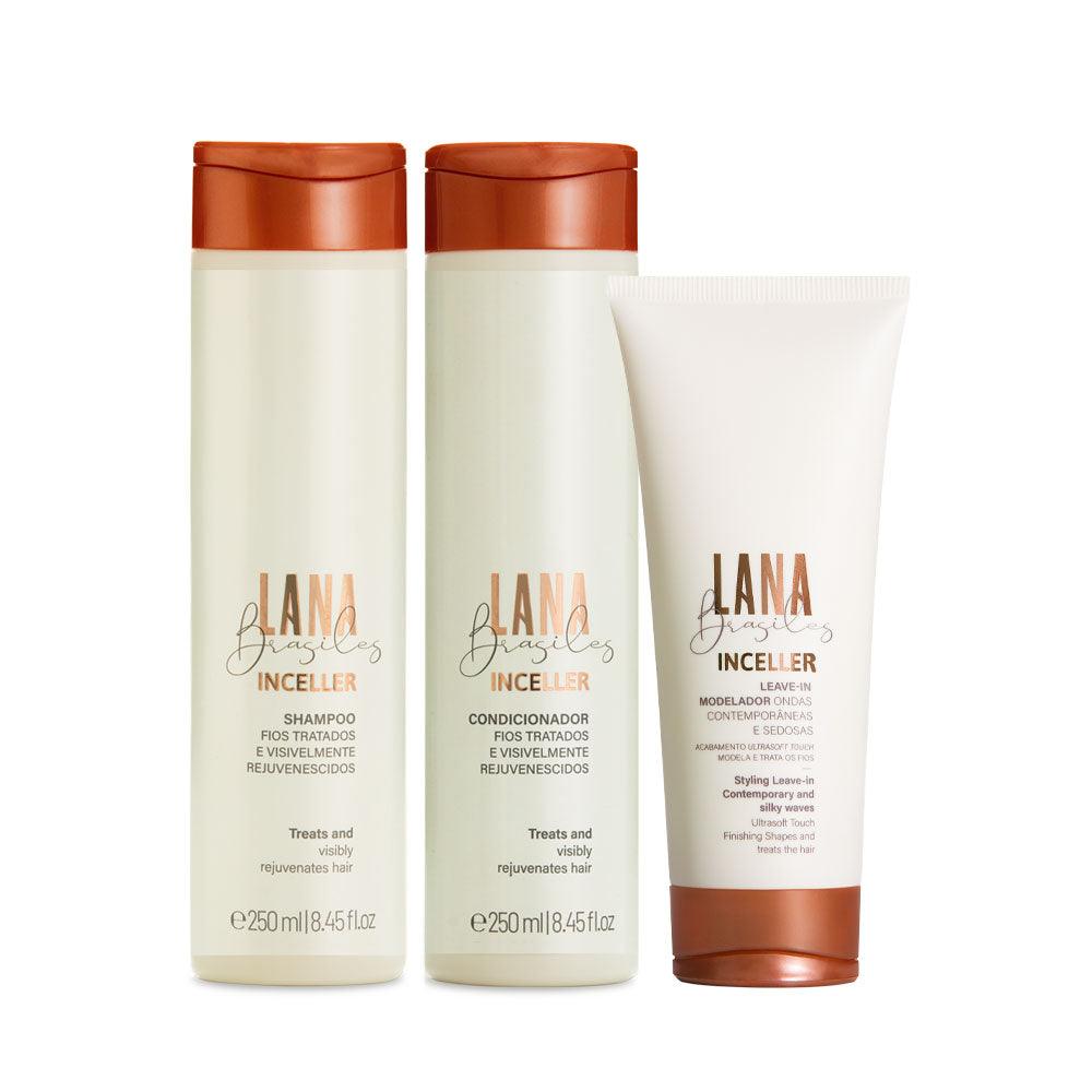 Shampoo E Condicionador Inceller 250ml + Leave In 200ml - lanabrasiles.com.br