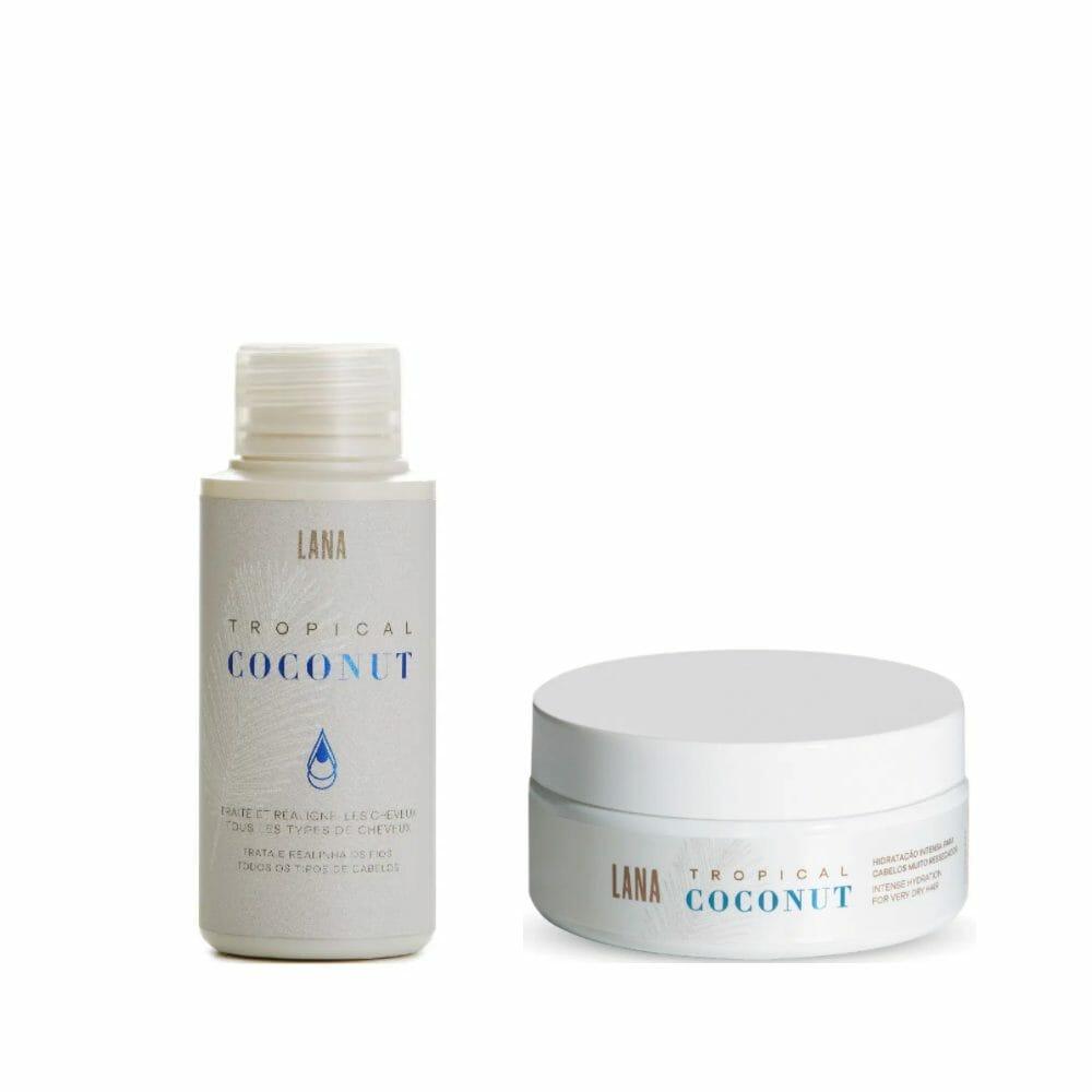 Tropical Coconut Tratamento Anti Frizz 100ml + Máscara de Hidratação 200g - lanabrasiles.com.br