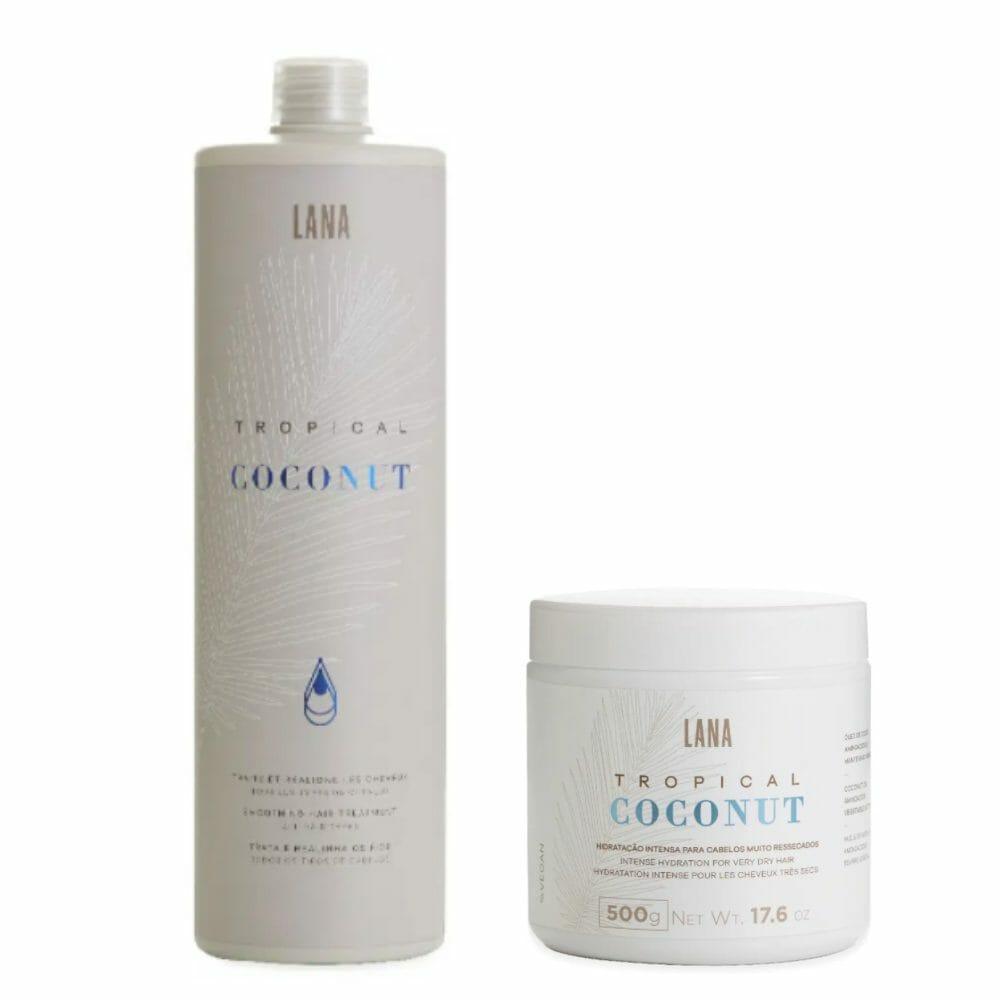 Tropical Coconut Tratamento Anti Frizz 1L + Máscara Hidratação 500g - lanabrasiles.com.br