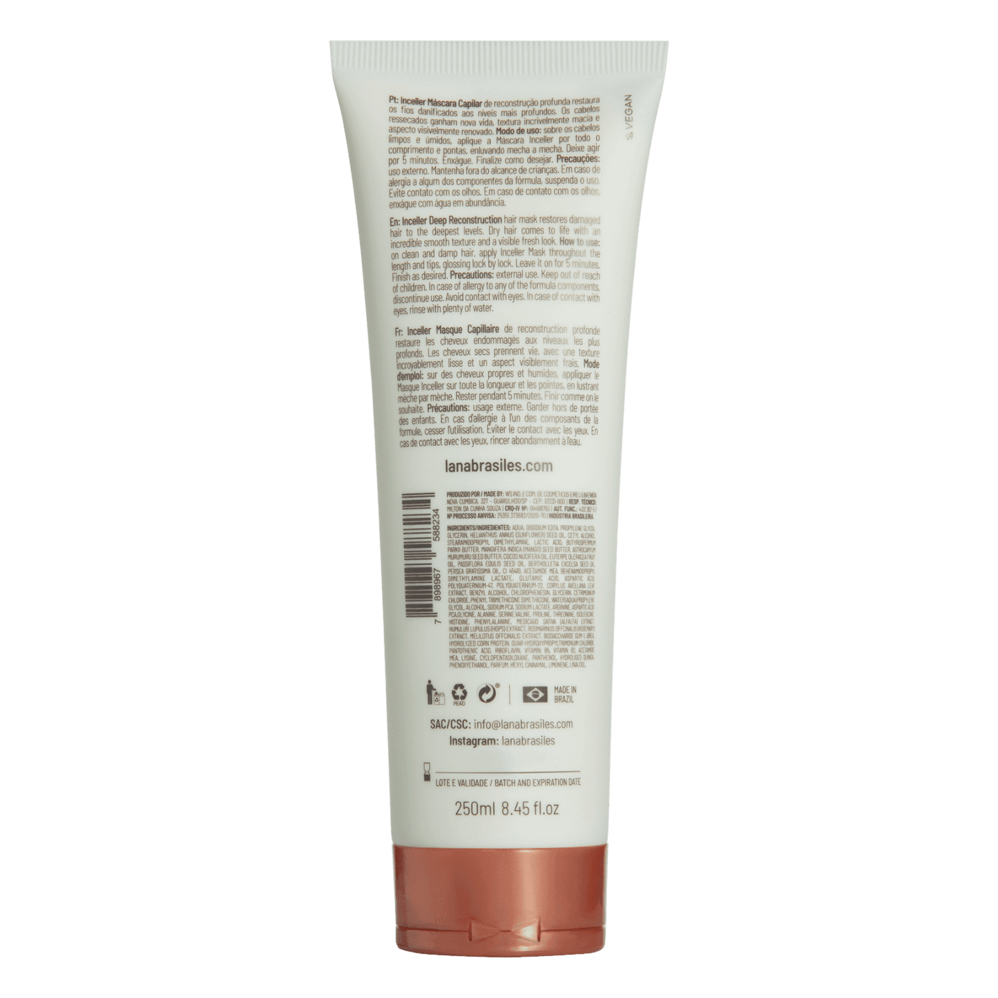 Inceller Máscara De Reconstrução Profunda - 250ml - lanabrasiles.com.br
